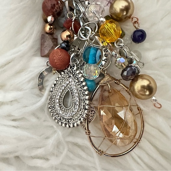 Chunky Beaded Tassel Handbag Purse Accessory Dangle Charm Key Chain Handmade - Picture 7 of 16